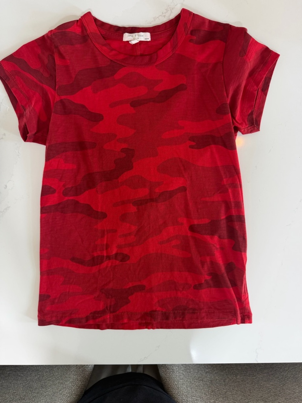 rag & bone Red Camouflage Short-Sleeve Tee XS